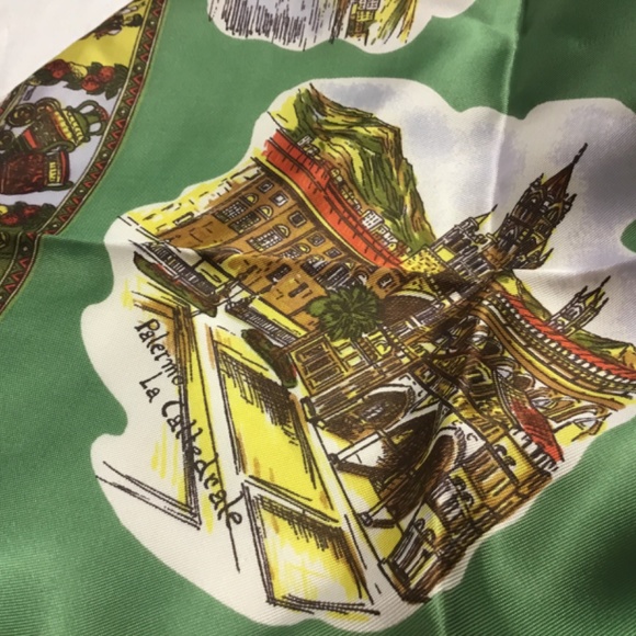 SCARF. OF GIBRALTAR. . ACETATE Large  VERY good Graphics  new old stock - Picture 3 of 10